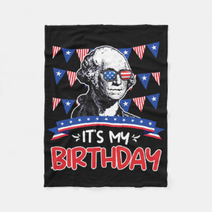 Its My Birthday Independence Day George Washington Fleece Blanket