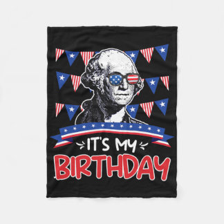 Its My Birthday Independence Day George Washington Fleece Blanket