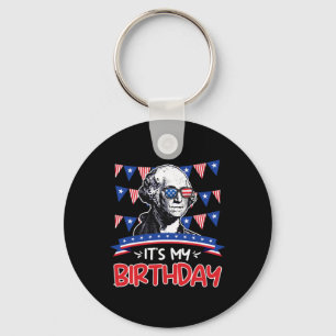 Its My Birthday Independence Day George Washington Key Ring