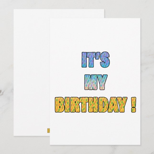 It's my Birthday  Invitation (Front/Back)