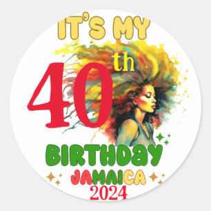 It's my Birthday Jamaica Girl Party Vacation Squad Classic Round Sticker