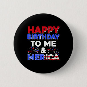 It's My Birthday July 4th American Independence Da 6 Cm Round Badge