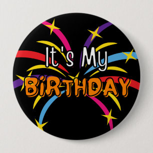 It's My Birthday Jumbo Streamers 10 Cm Round Badge
