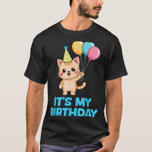 Its My Birthday Kawaii Cat  T-Shirt