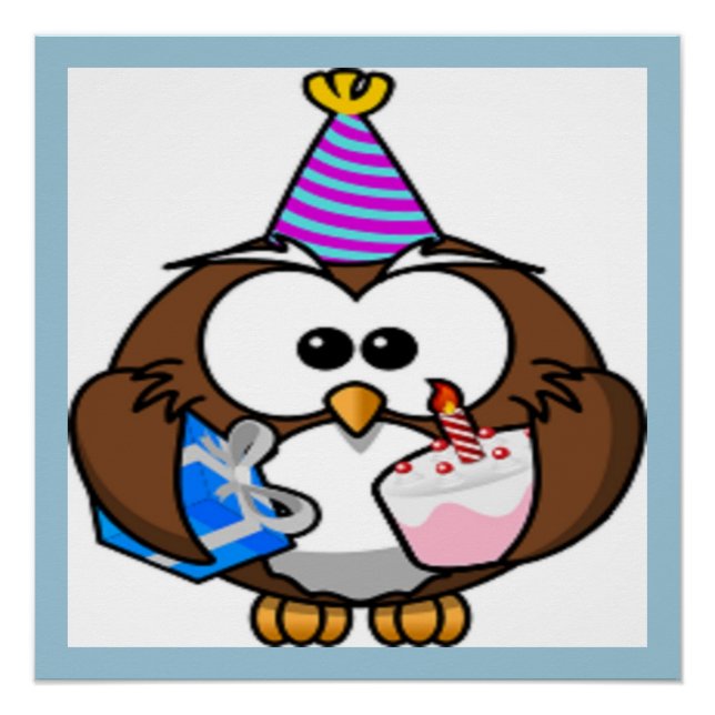 "IT'S MY BIRTHDAY" OWL POSTER (Front)
