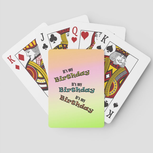 It's My Birthday Playing Cards (Back)