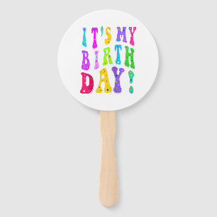 It's My Birthday Retro Groovy For Girls  Hand Fan
