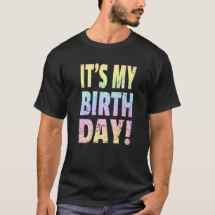 It's My Birthday Retro Pastel Rainbow Birthday Pa T-Shirt