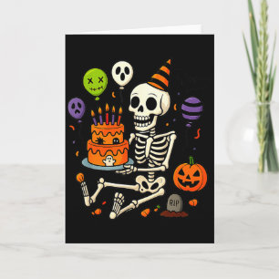 Its My Birthday Skeleton Happy Halloween Party Fun Card