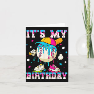 Its My Birthday Stuff Baseball Ice Cream Drip Card
