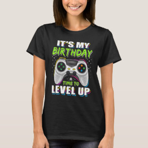 It's My Birthday Time to Level Up Video Game Boys T-Shirt