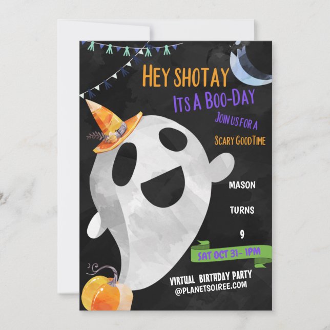 Its My Boo-Day Birthday Invitation Card (Front)