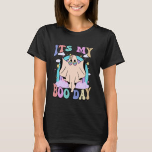 Its My Boo Day Cute Ghost Halloween Birthday Boys T-Shirt