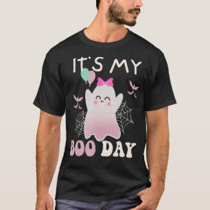 Its My Boo Day Cute Halloween Birthday Ghost Pink T-Shirt