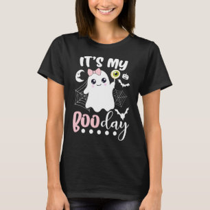 Its My Boo Day Cute Halloween Birthday Ghost Pink T-Shirt