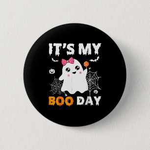 Its My Boo Day Halloween Birthday Ghost 6 Cm Round Badge