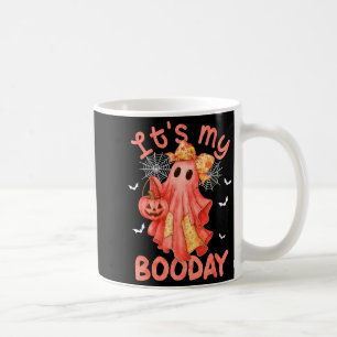 Its My Boo Day Halloween Pink Denim Birthday Ghost Coffee Mug