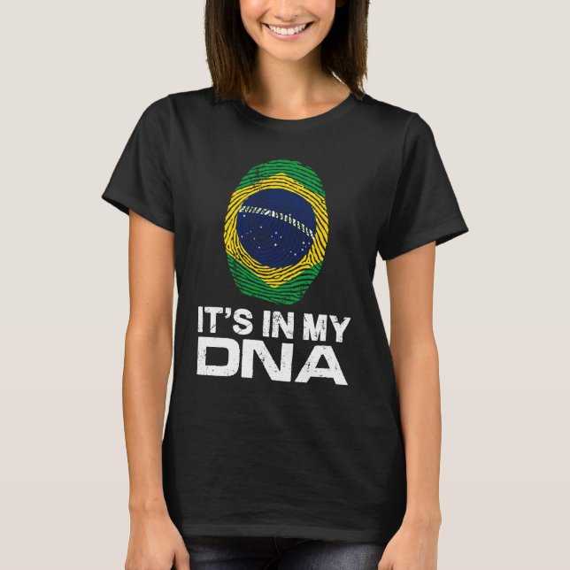 IT'S MY DNA IN Flag National Pride Fingerprint Bra T-Shirt (Front)
