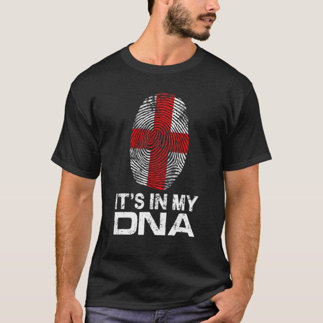 IT'S MY DNA IN flag national pride fingerprint Eng T-Shirt (Front)