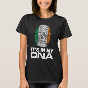 IT'S MY DNA IN Flag National Pride Fingerprint Ire T-Shirt