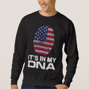 IT'S MY DNA IN Flag National Pride Fingerprint Nat Sweatshirt