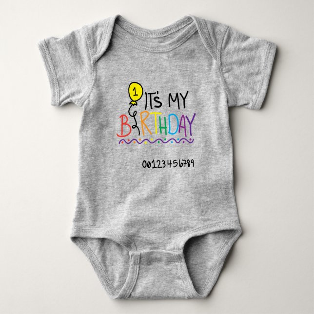 Its My First Birthday Baby Bodysuit (Front)