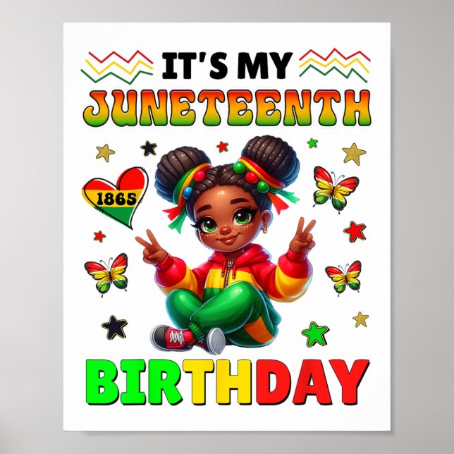 It's My Juneteenth Birthday June 19th For Girls Ki Poster (Front)
