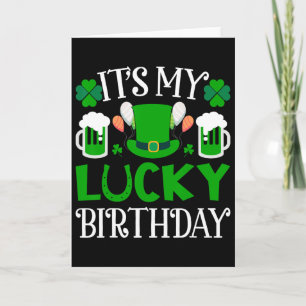 It's My Lucky Birthday T Shirt Happy St. Patrick's Card