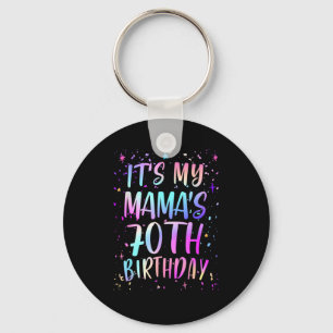 Its My Mamas 70th Birthday Colorful Happy 70 Years Key Ring