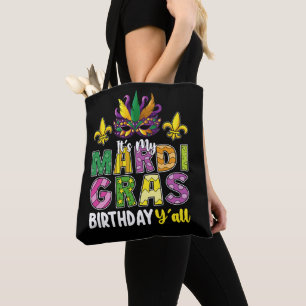 It's My Mardi Gras Birthday Y'all Party Carnival Tote Bag