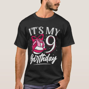 Its My Nine 9th Birthday Volleyll Girl Bday Party T-Shirt