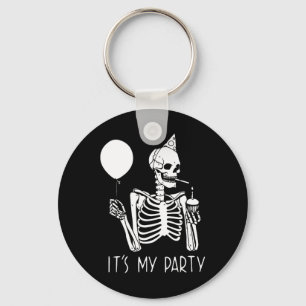 Its My Party Lazy Halloween Costume Skeleton Skull Key Ring