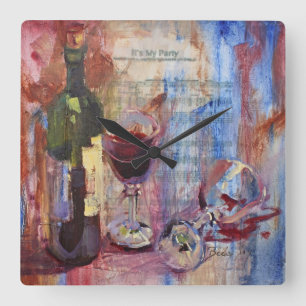 It's My Party Square Wall Clock