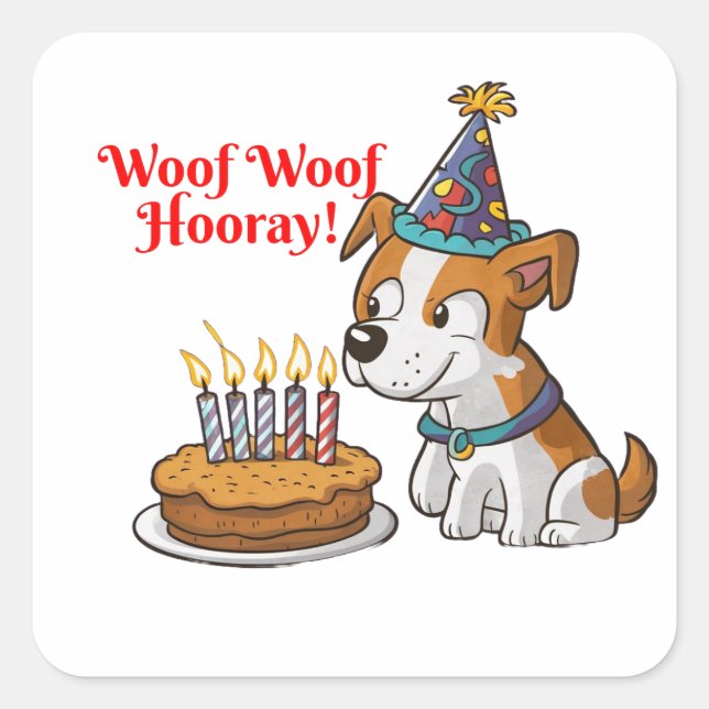It's My Pawty! Square Sticker (Front)