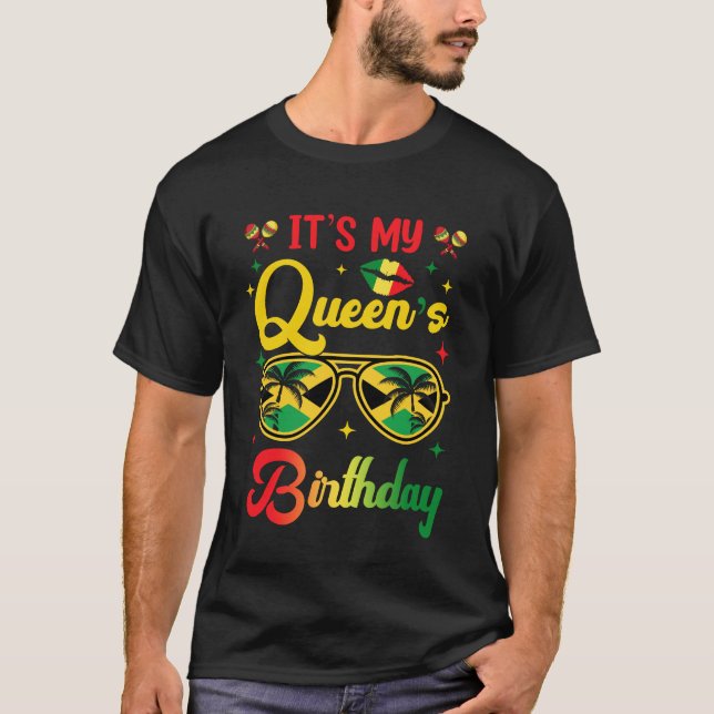 It's My Queen's Birthday Jamaica Birthday Girl Par T-Shirt (Front)