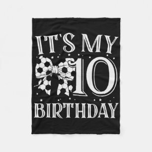 It's My Seven 7th Birthday Soccer Girl Bday Party Fleece Blanket