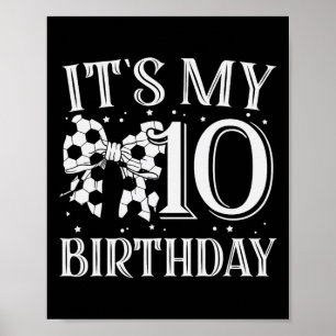 It's My Seven 7th Birthday Soccer Girl Bday Party Poster