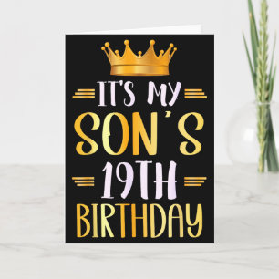 Its My Sons 19th Birthday Happy 19 Years Old Card