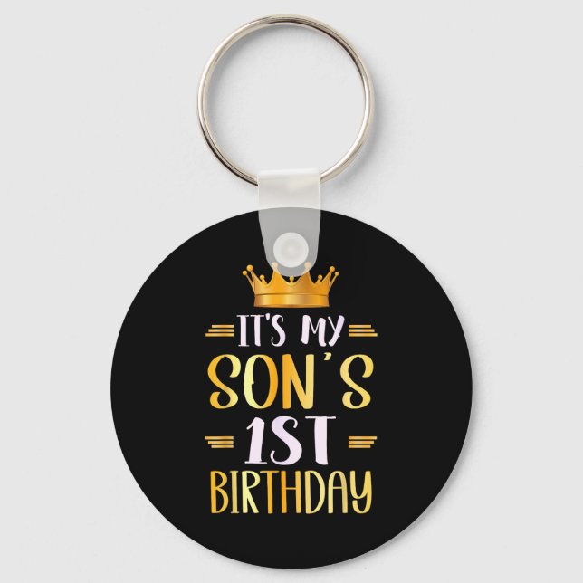Its My Sons 1st Birthday Happy 1 Years Old  Key Ring (Front)