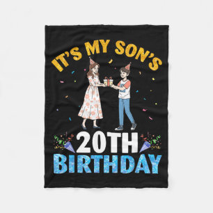 Its My Sons 20th Birthday Happy 20 Years Old Boy W Fleece Blanket