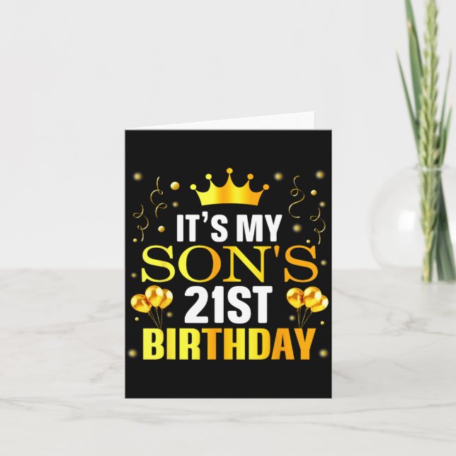 It's My Son's 21st Birthday Happy Birthday 21 Year Card (Front)