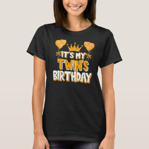It's My Twin's Birthday Celebration Family Matchin T-Shirt