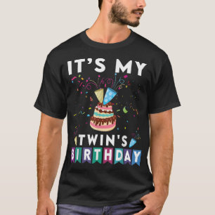 It's My twin's Birthday Family Matching confetti c T-Shirt