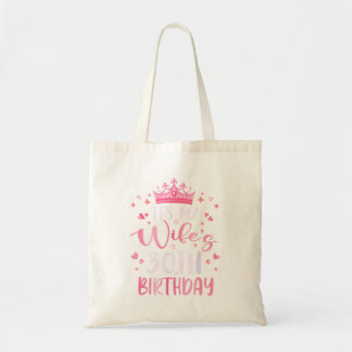 Its My Wifes 30th Birthday Pink Happy 30 Years Old Tote Bag