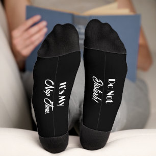 It's Nap Time Black Crew Socks