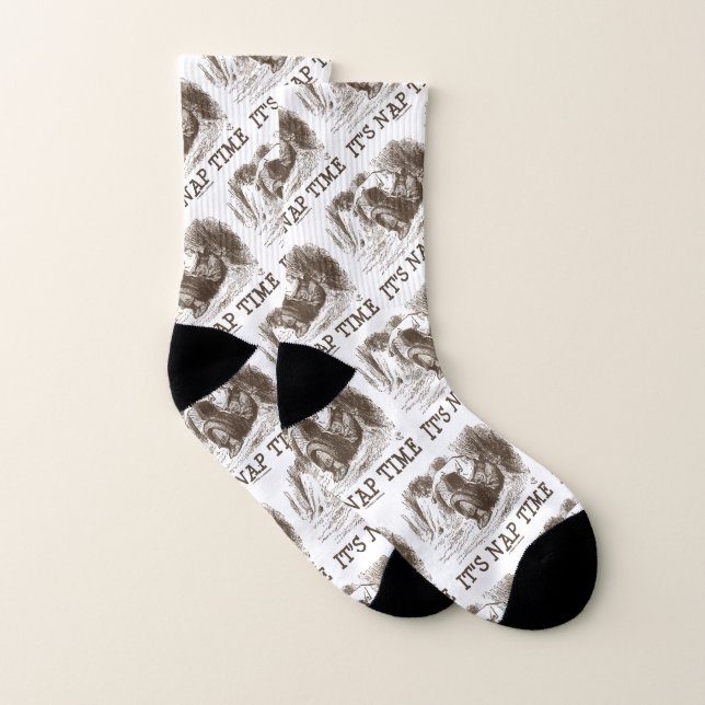 It's Nap Time Sleeping Snoring Red King Wonderland Socks (Pair)