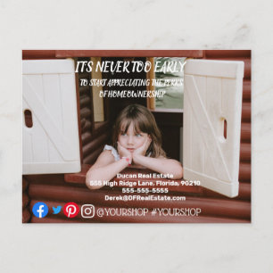 It's never to early real estate marketing postcard