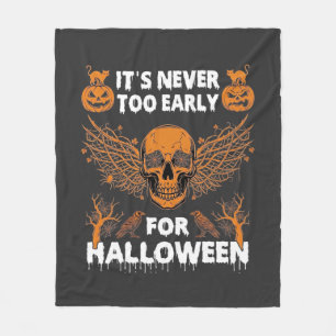 Its Never Too Early Halloween Skull Vine Wings_1 Fleece Blanket