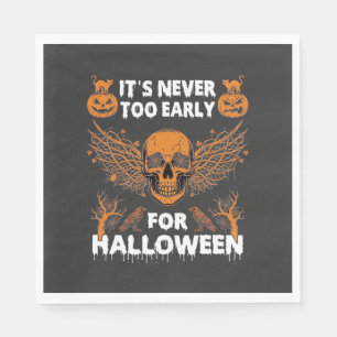 Its Never Too Early Halloween Skull Vine Wings_1 Napkin