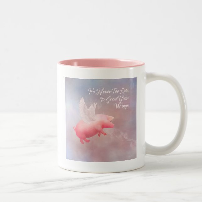 It's Never Too Late To Grow Your Wings Two-Tone Coffee Mug (Right)